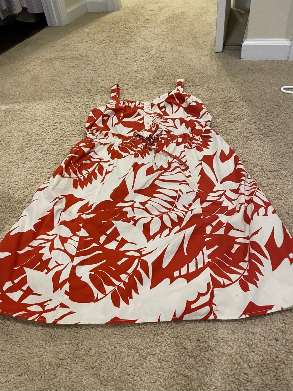 G.H. Bass & Co. Red and White Tropical Print Sundress